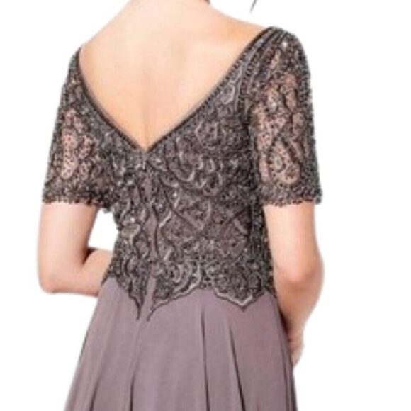 NWT Mon Cheri 120D04 Chiffon Mother of the Bride Dress Brown Size 8 - Picture 5 of 9